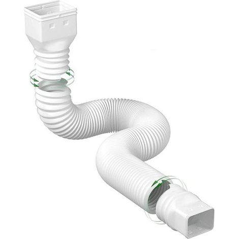 Sollbry 1 juego de extensión flexible para canaleta de lluvia, extensión de bajante, conector de canaleta, drenaje de agua de lluvia (1/4)