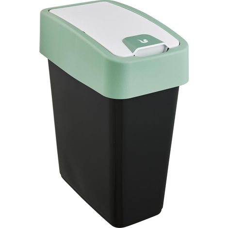 keeeper Cestino Premium con Coperchio Ribaltabile, Soft Touch, 10 l, Magne, Plastic, Nordic Green (1/5)