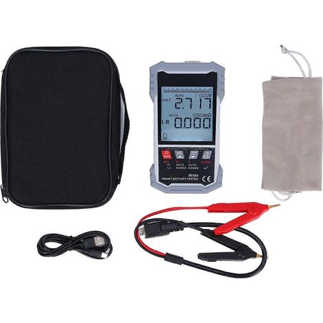 Batteriewiderstandstester mit 3,2-Zoll-TN-Display, DC 0 V – ±120 V, 0 mΩ – 500 Ω, Kfz-Batterietester, DC 5 V