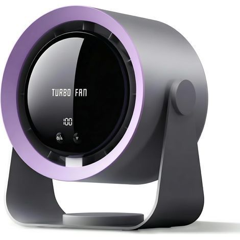 Wiederaufladbarer Tischventilator mit USB-Anschluss, 5400 mAh Akku, LED-Anzeige, 100 einstellbaren Geschwindigkeiten und 90° manueller Neigung – ideal für Büro und Schlafzimmer. (1/5)
