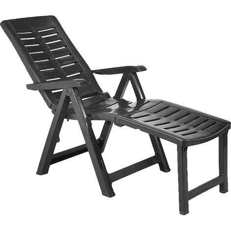 Liegestuhl Townley, klappbarer Gartenstuhl mit Fußstütze, bis 120 kg, Made in Italy, verstellbare Rückenlehne, 60x60x109h cm (1/3)