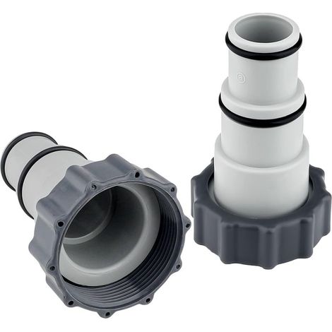 2-teiliger Poolschlauchadapter, Poolschlauchadapter, Poolschlauchadapter mit Dichtungsring für Poolpumpen mit Gewindeanschluss (1/5)