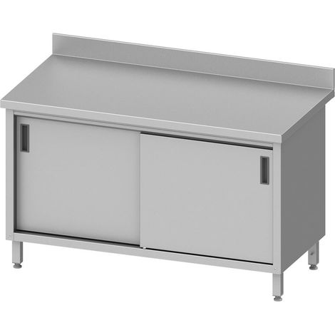 Meuble Inox AISI 201 Adossé avec Portes Coulissantes - Gamme 600 - Stalgast