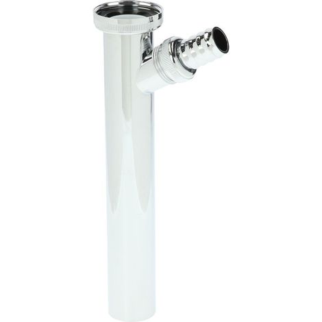 Tube de décharge avec raccord pour flexible 200 mm ABS chromé