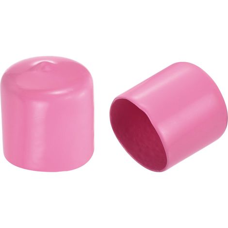 30Pcs Embouts en Caoutchouc de 25mm (1 Pouce) de Diamètre Intérieur pour Tubes Ronds en Vinyle, Couvercle de Boulon, Protecteurs de Filetage de Vis en Rose (1/5)