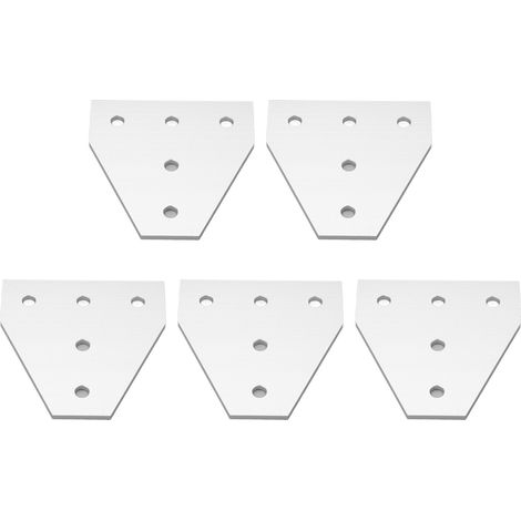 Équerre de fixation en alliage d'aluminium 5 trous, plaque de réparation résistante à la compression, lot de 5 pièces, support en L pour usage industriel (1/5)