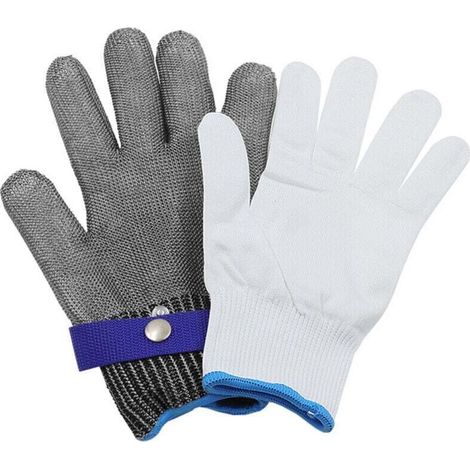 Gants résistants aux coupures de cuisine, niveau de protection 5. Gants en chaîne pour boucher et huîtres, idéals pour trancher à la mandoline, découper la viande et sculpter. Confortables et durables (1/4)