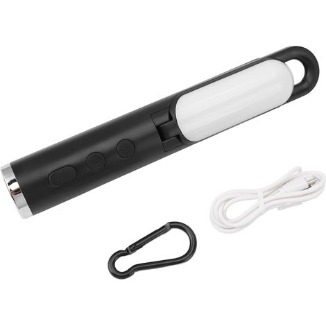 Lampe de camping LED pliable Toivize 1500lm rechargeable noire avec support stable et clip pour tente, idéale bivouac (1/5)