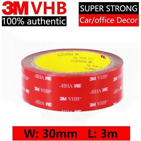 Ruban adhésif double face - 3M - VHB Super Forte - 30mm x 3m - Résistant aux intempéries - Haute température (1/4)