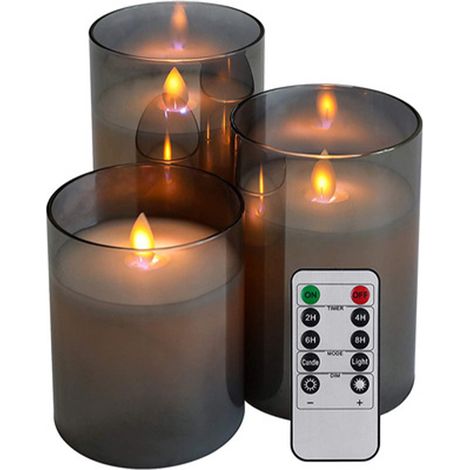 Bougies sans flamme à effet vacillant avec télécommande, bougies à piles, bougies LED en plexiglas pour la décoration de table à l (1/5)