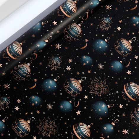 Rouleau de papier cadeau de Noël grand format (43 cm de large x 3 m de long), idéal pour les fêtes de Noël.