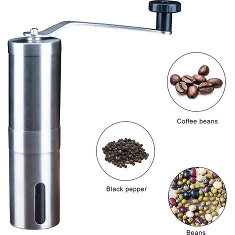 Moulin à café manuel à manivelle avec mouture réglable pour expresso, cafetière à piston et café filtre, idéal pour la maison, le bureau et les voyages.-AquaForge (1/5)