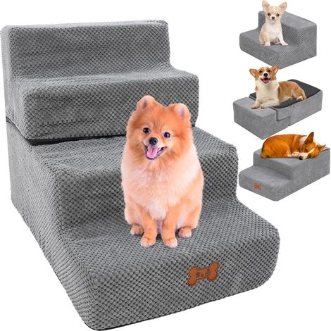 Escalier pour Chien et Chat Rampe en Mousse à 4 Marches Housse Lavable (1/5)