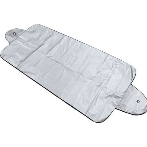 Protection pare-brise voiture, housse imperméable anti-neige 150x70cm, tissu enduit 190T contre gel, givre, poussière et soleil, universelle pour automobiles (argent) (1/4)