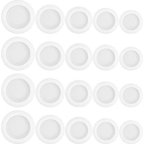 20 bouchons de fond pour tirelire, bouchons en plâtre pour tirelire, bouchons pour poupées-5x5cm-White