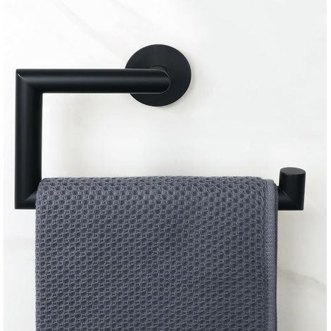 CYRILL – Portasciugamani da bagno 18 cm, portasciugamani a parete, acciaio inossidabile, montaggio a parete in cucina o bagno, nero (1/5)