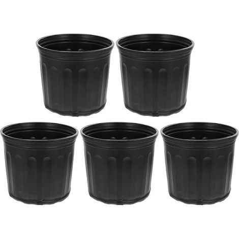Ensemble de 5 pots de fleurs en plastique pour le jardinage à la maison (1/5)