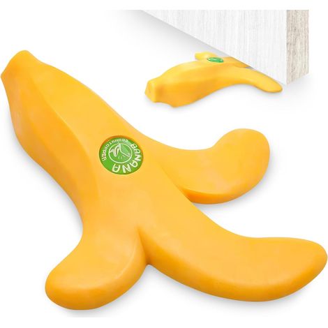 Butée de porte mignonne en forme de banane - peut être placée sous les portes pour offrir une protection douce et antidérapante au sol. (1/4)
