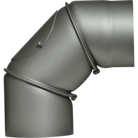 Rauchrohr 120 mm ø, dunkelgrau 90 Grad Bogen