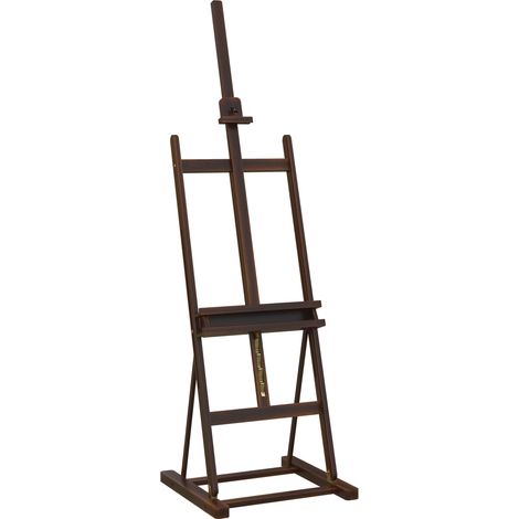Cavalletto da Pittore 53x50,5x171-230cm Regolabile con Vano Contenitore in Legno di Faggio (1/5)