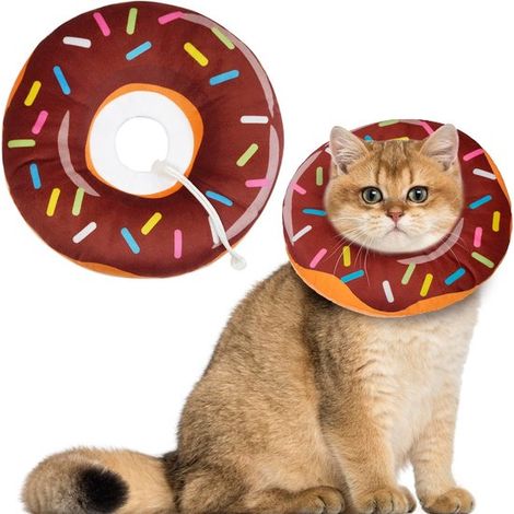 Collar suave Conos evitar lama, Cómodos ligeros collares isabelinos gatitos después operación (XS: Rango ajuste 10-18 Marrón, 10-18 cm (1/5)