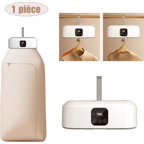 Sjlerst – Sèche-linge portable électrique avec minuterie et stérilisation UV – Capacité 10 à 20 pièces – Fonctionnement silencieux 45 dB – Télécommande incluse (1/5)