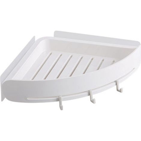 Étagère de rangement blanche pour salle de bain, 23,9533,2 cm, 1 pièce, étagère de rangement murale sans perçage pour salle de bain. (1/5)