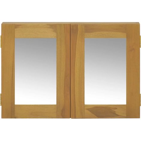 vidaXL Spiegelschrank 60x10x40 cm aus massivem Teakholz