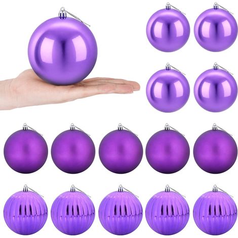 Weihnachtsbaumkugel Set XL 15 stk. Lila Durchmesser 10 cm vidaXL (1/5)