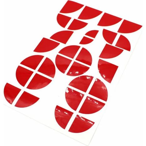 (Rouge brillant) Lot de 7 autocollants rouges et roses neufs, compatibles avec les emblèmes avant et arrière BMW, les enjoliveurs de roue et les autocollants pour volant (82 mm + 74 mm + 68 mm + 45 mm (1/4)