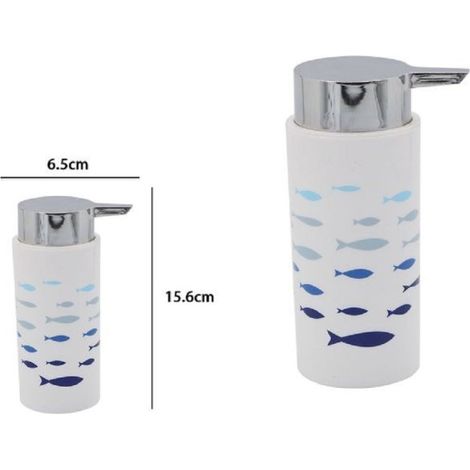 Trade Shop - Dispensador De Jabón Líquido Cilíndrico Plástico Plastics 15.6 Cm 69880 -