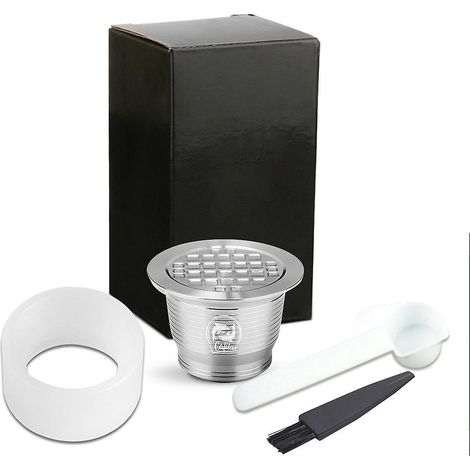 Kompatibel mit Nespresso Edelstahl-Kaffeekapsel, wiederverwendbare und nachfüllbare Kaffeekapsel, Tassenfilter