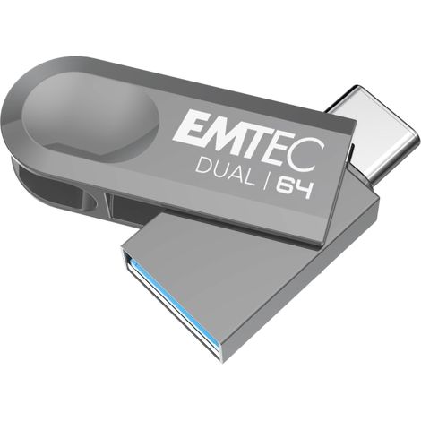 Clé USB Emtec D280 DUAL USB A USB C 3.2 64 Go