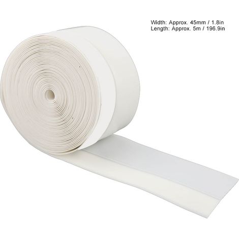 Bande d'étanchéité autocollante 5M 45mm pour portes et fenêtres, protection contre le vent, les insectes et la poussière (blanche) (1/5)
