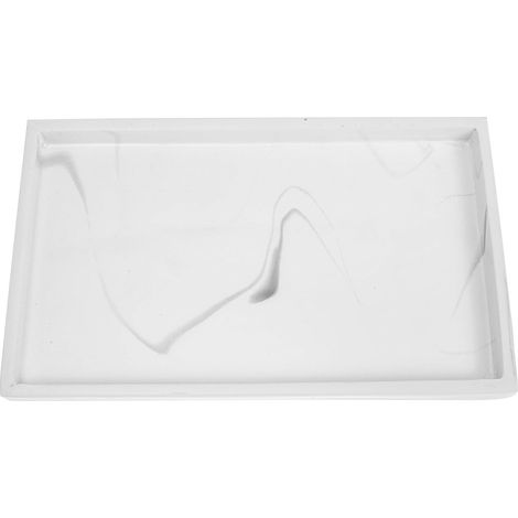 Plateau de Salle de Bain en Résine Blanc pour Rangement Cosmétiques et Bijoux, Facile à Nettoyer Design Moderne et Stable, pour Usage Domestique'-'-