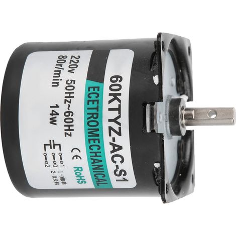 Moteur synchrone à courant alternatif 14 W à aimant permanent, basse vitesse, bidirectionnel, à torsion élevée, arbre central XD60KTYZ, 80 tr/min, 220 V CA (1/5)