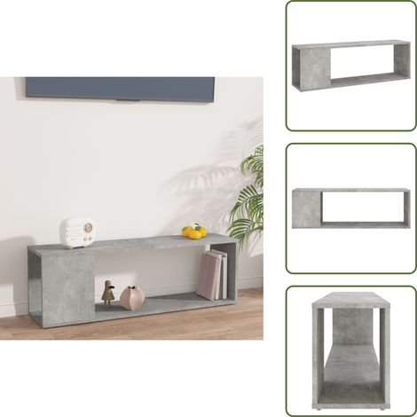 TV-Schrank Betongrau 100x24x32 cm Holzwerkstoff - TV Schrank - Holzwerkstoff - Betongrau - Wohnraum - Wohnzimmermöbel