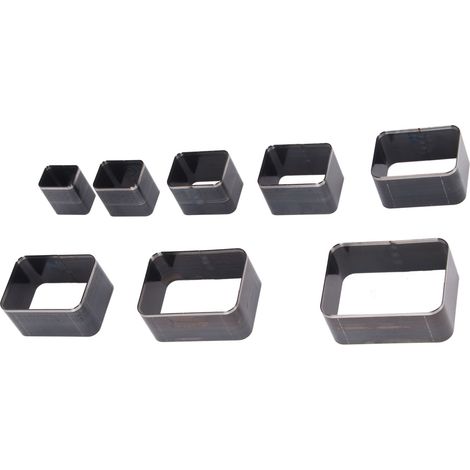 Ensemble de 8 matrices de perforation et de découpe du cuir, ensemble de matrices de perforation creuses en acier à haute teneur en carbone, adapté aux sacs banane et aux portefeuilles. (1/5)