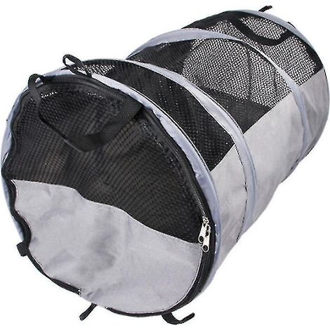 Tube pour animaux Mimigo, cage/abri pour animaux, sac de voyage pour animaux, cage portable, accessoire de voiture pour animaux, léger, sécurisé, anti-griffes, durable, lavable - Gris S (1/5)