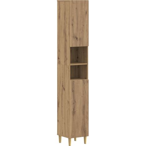 Badezimmerschrank mit offenem Regal ARNHEM Artisan-Eiche vidaXL (1/5)