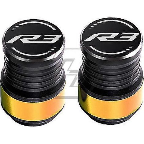 Convient pour Yamaha R3 2015-2023 : Bouchon de réservoir d'huile en alliage d'aluminium modifié CNC avec picot de stationnement et boule (embout d'air doré). (1/5)