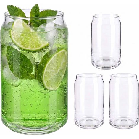 Transparente, dosenförmige Longdrinkgläser, 4er-Set (1/5)