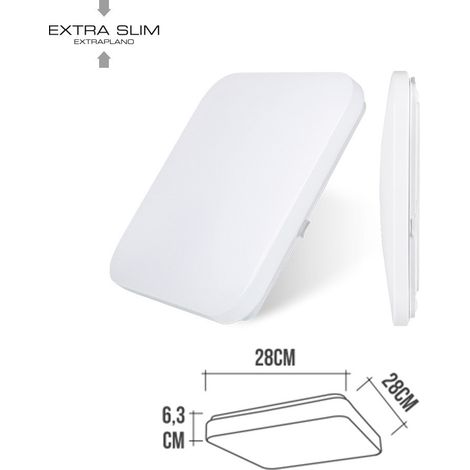 Plafonnier LED extra-plat 12w 4000k carré 28x28x6,3cm EDM (1/7)