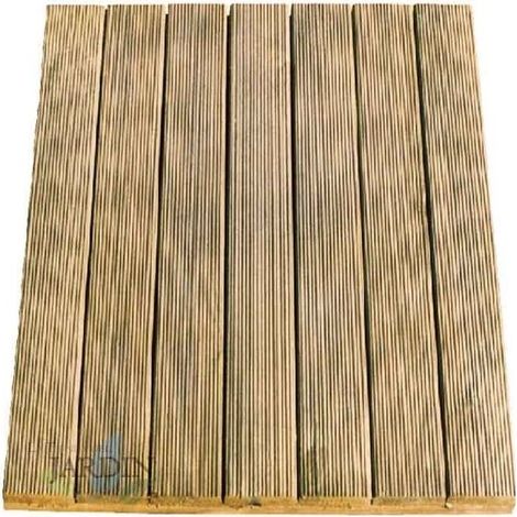 Carrelage en bois droit autoclavé 100x100 cm – 100% pin issu de forêts gérées – Résistant à l'humidité et à la chaleur