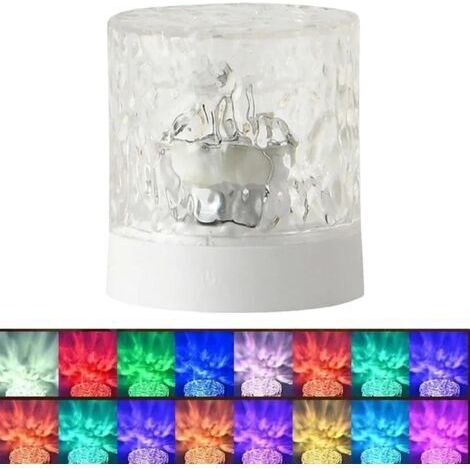 Wasserwellen-Lichtprojektor, Wasserwellen-Projektionslampe – Stimmungslicht mit Wasserwelleneffekt, 16-farbige Wasserwellenlampe, romantisches Stimmungslicht