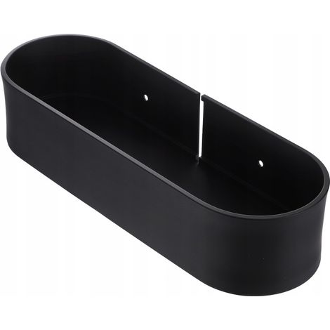 Robusta staffa da bagno a parete, realizzata in alluminio nero, non richiede forature.
