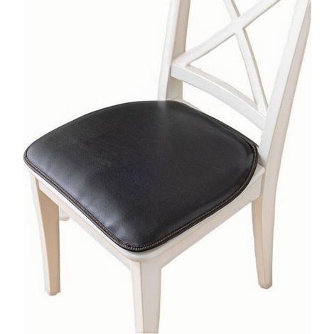 Coussin de chaise 40x43cm en cuir imperméable et anti-taches fer à cheval Coussin De Siège Antidérapant en Cuir Noir (1/5)