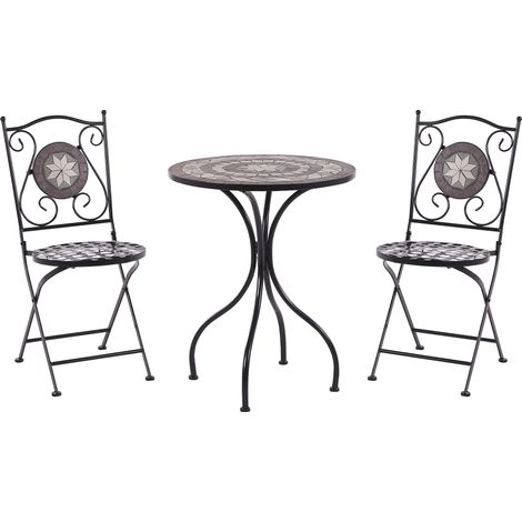 Bistro Set Folding CARIATI Metal Black (1/5)