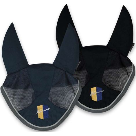 Full, Blu: Cuffia per cavallo in cotone con inserti in rete mesh modello Bubble (1/3)