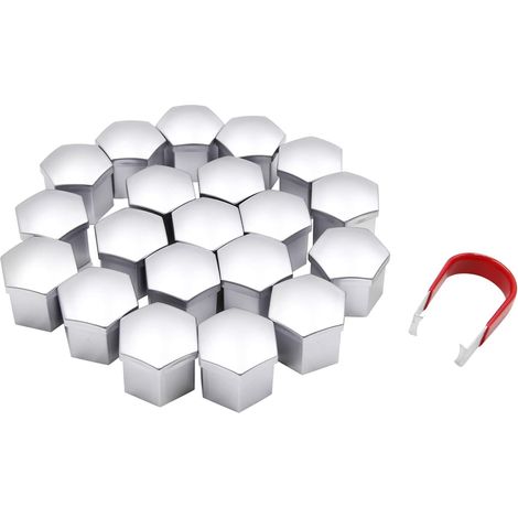 20pc 21mm Argent écrou Roue moyeu Auto Cap vis Protecteur Cache-poussière (1/5)